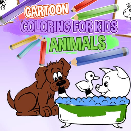 cartoon coloring for kids animals