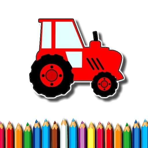 easy kids coloring tractor