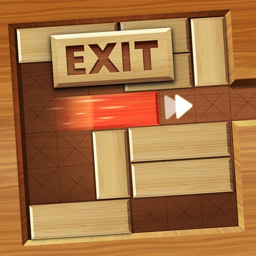 exit unblock red wood block