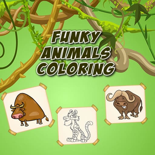 funky animals coloring