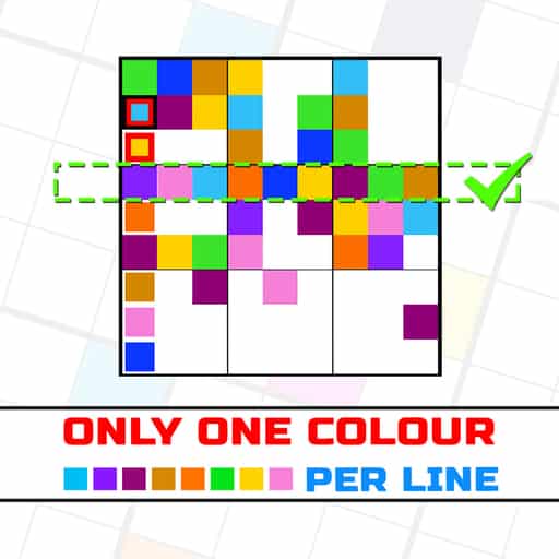 only 1 color per line