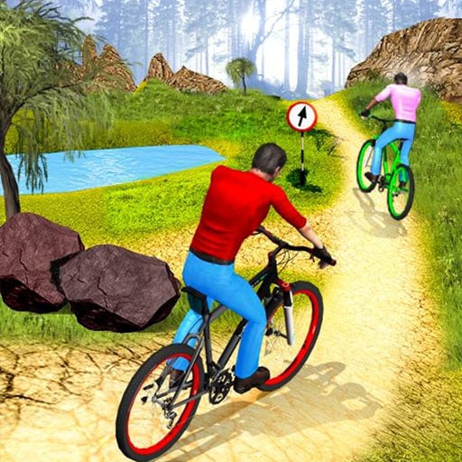 uphill offroad bicycle rider