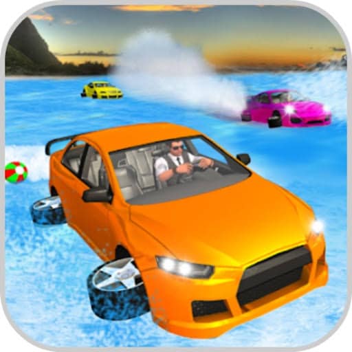 water surfer car floating beach drive game